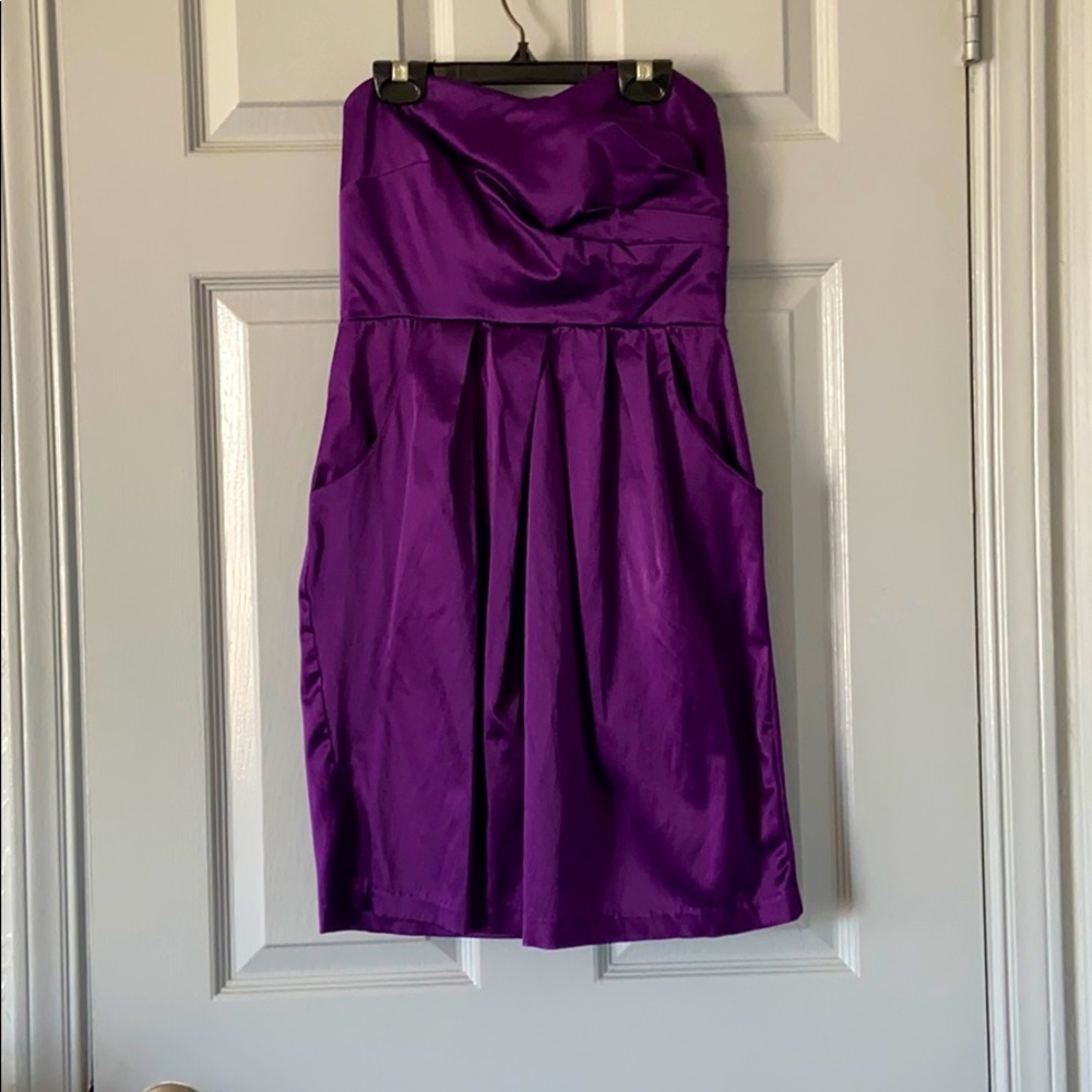 Purple Strapless Dress